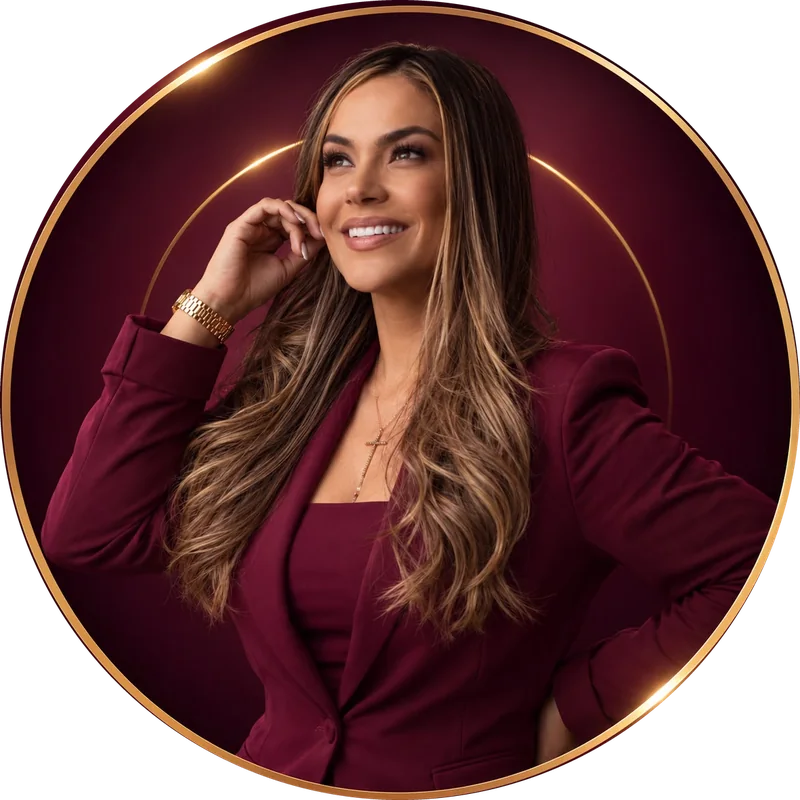 Jacque Americano sorrindo, de blazer vinho